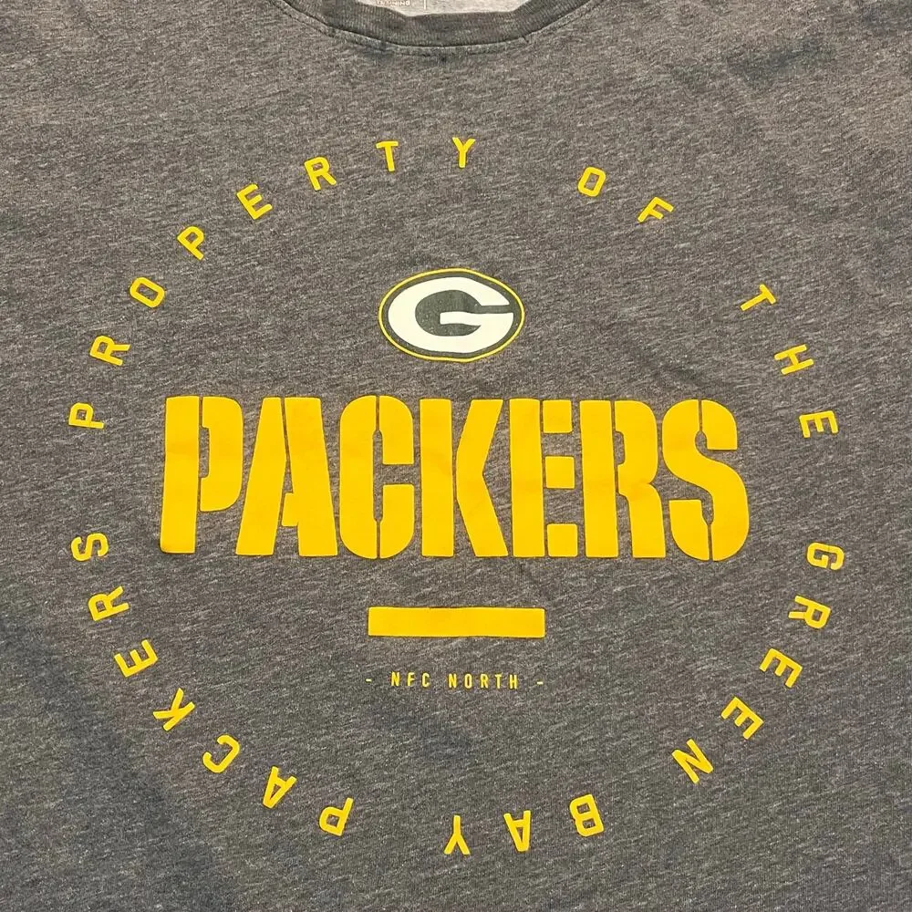 The Nike Tee Green Bay Packers Men XL Gray Yellow Short Sleeve Shirt